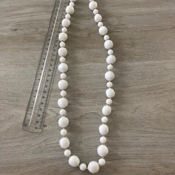 Vintage Long White Necklace - Picture 2 of 2
